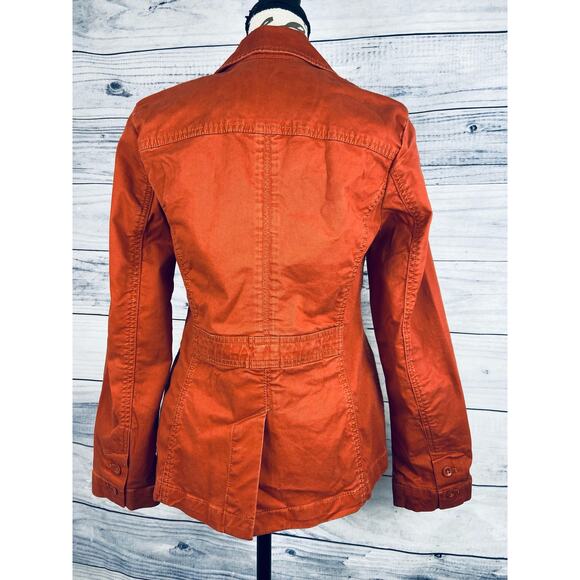Eddie Bauer Jacket Womens 2p Long Sleeve Lapel Pockets Lightweight Orange - Picture 4 of 14